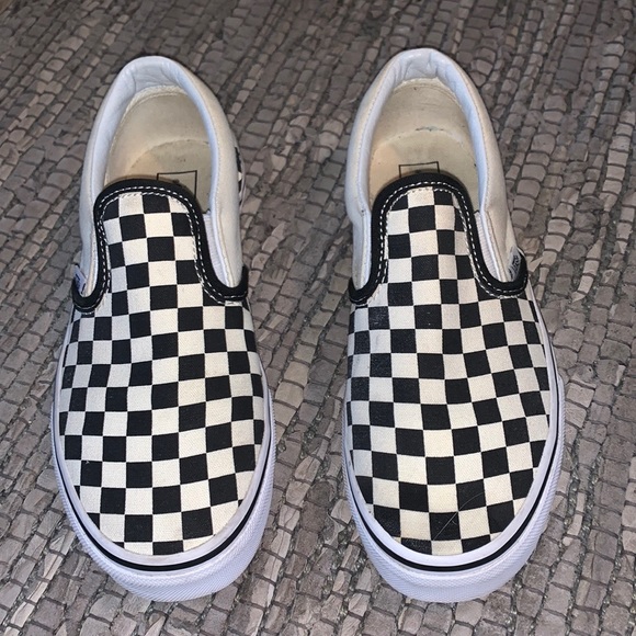 Black and white checkered slip on vans - Picture 2 of 2